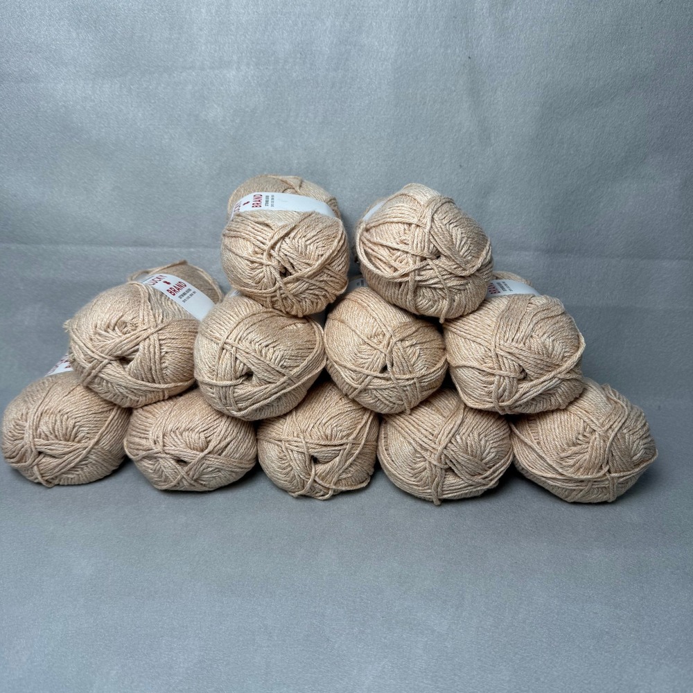 Lucky Brand Cotton Wool Heather Yarn Turtledove 10 Skeins 2240yd Total Medium 4
